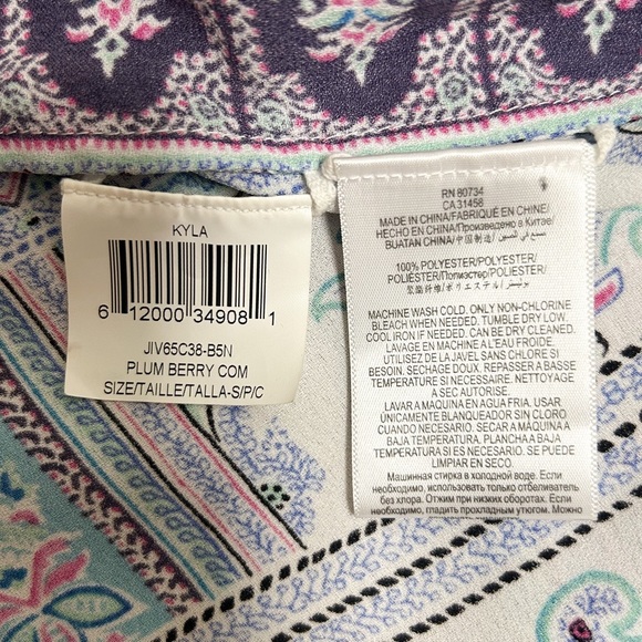 BCBGMaxazria White Purple Kyla Plum Berry Sleeveless Back Tie Maxi Dress Small - Picture 10 of 10